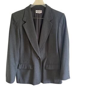 Vintage Pendleton Blazer Gray USA Wool Single Button Classic Jacket Work Fall